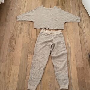 Alice + Olivia Beige Terry Lounge Set